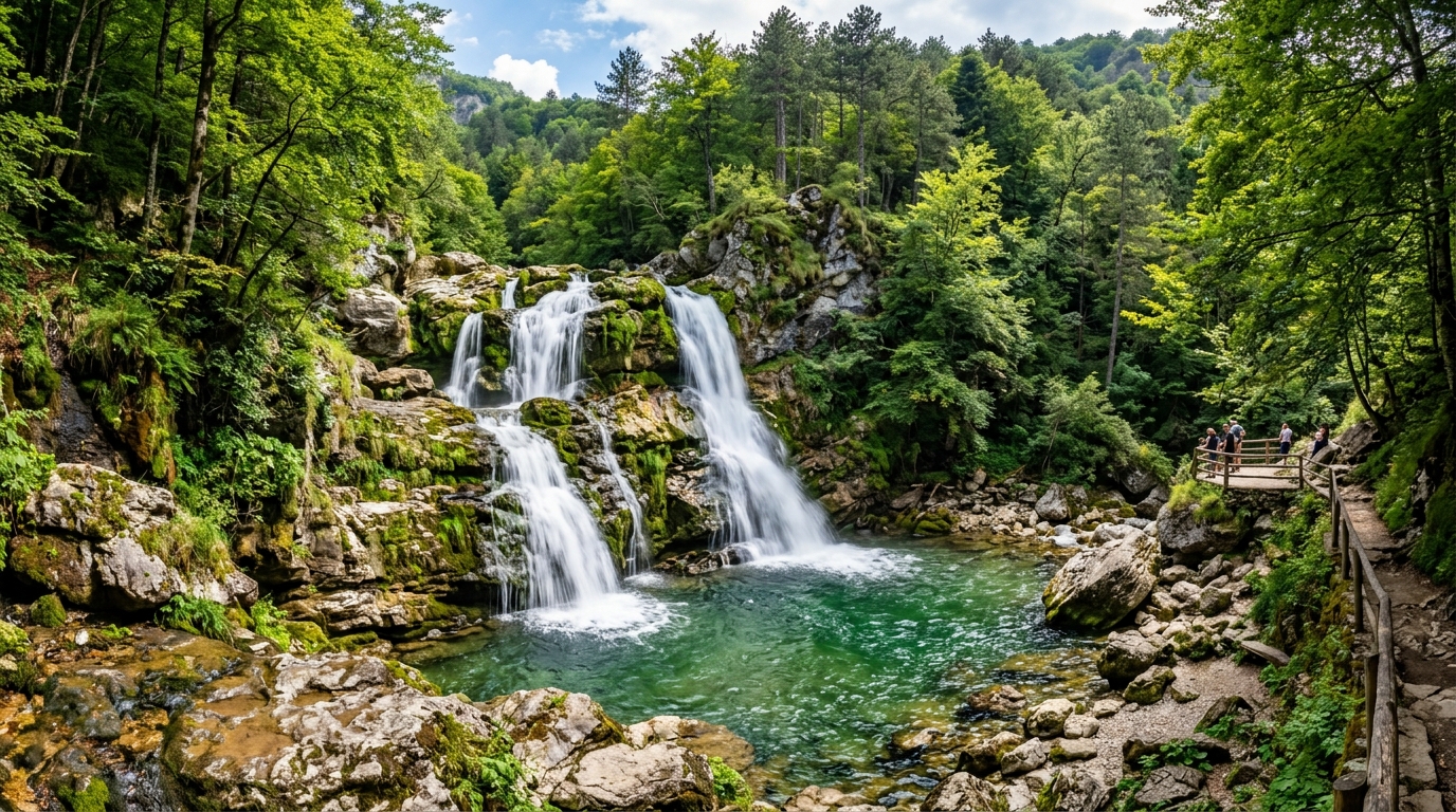 White Drin Waterfall & Radavc Cave